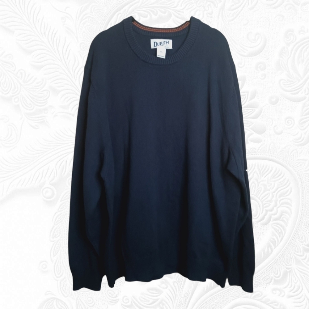 Duluth Trading Company Men's  Long Sleeve Crew Neck Blue Sweater